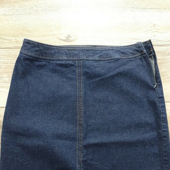 NY Jeans Womens Denim Skirt Size 10 Dark Wash 21" Long Casual Dress New York Co - Picture 5 of 8